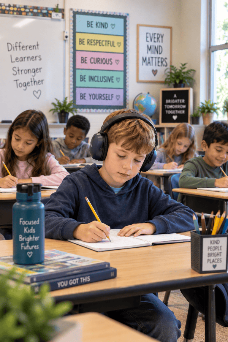 Classroom Kid wearing Headphones